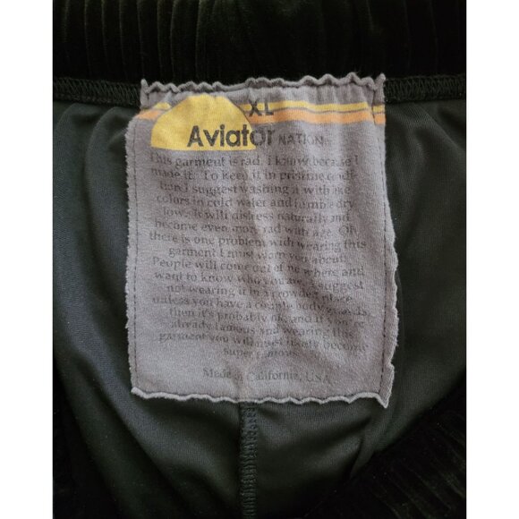 Aviator Nation Black Velvet 5 Stripes Track Pants Sweatpants Joggers Men's XL - Picture 5 of 7